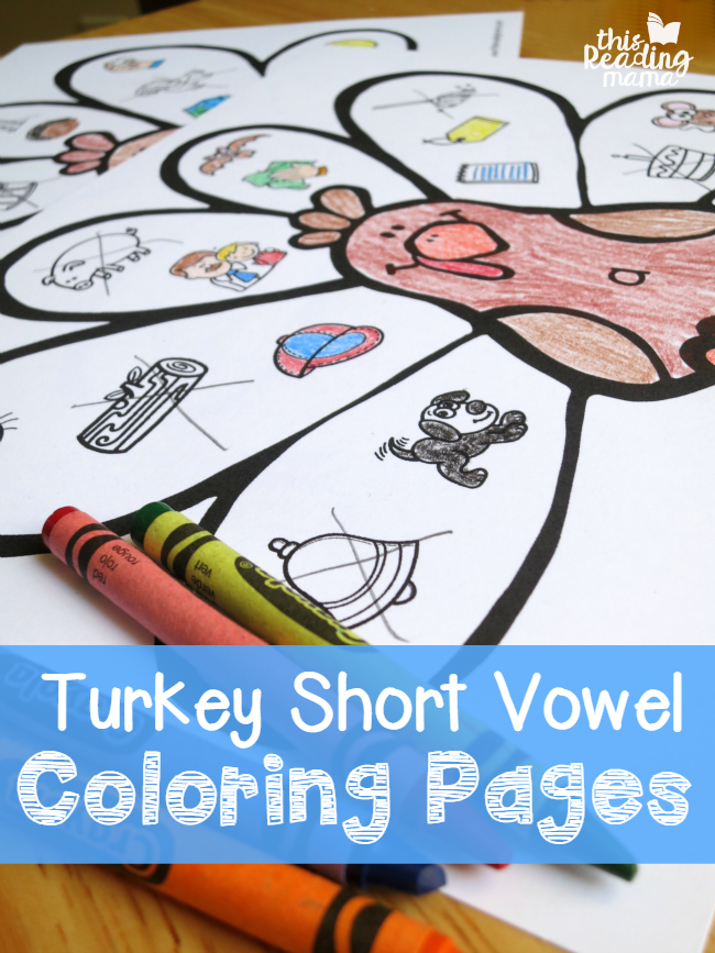 Turkey short vowel coloring pages