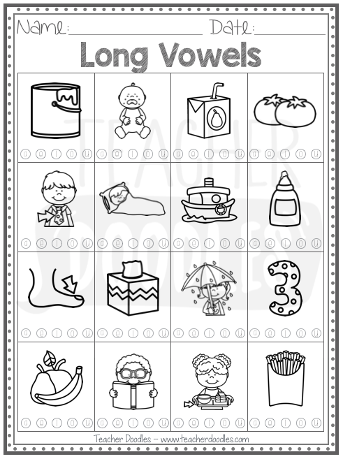 Color the vowel â teacher doodles