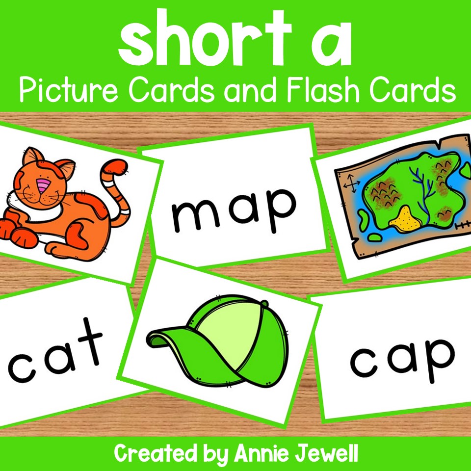 Short vowels picture cards and flash cards bundle made by teachers