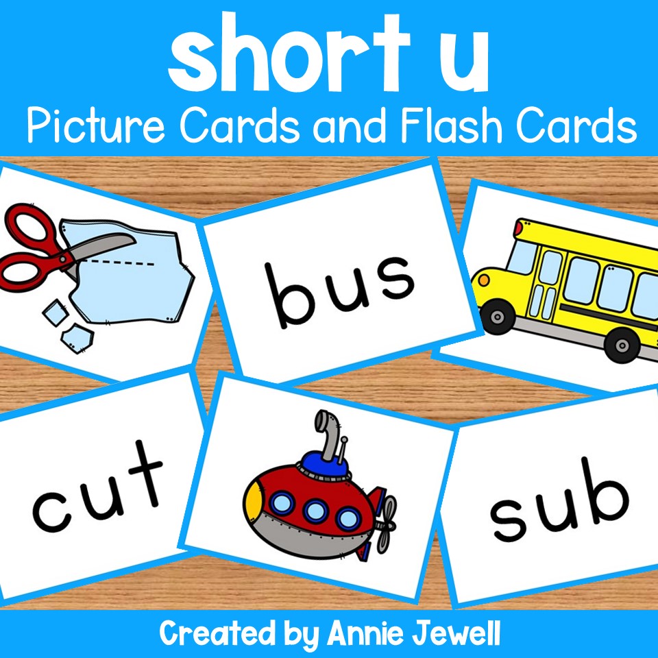 Short vowel flash cards and picture cards
