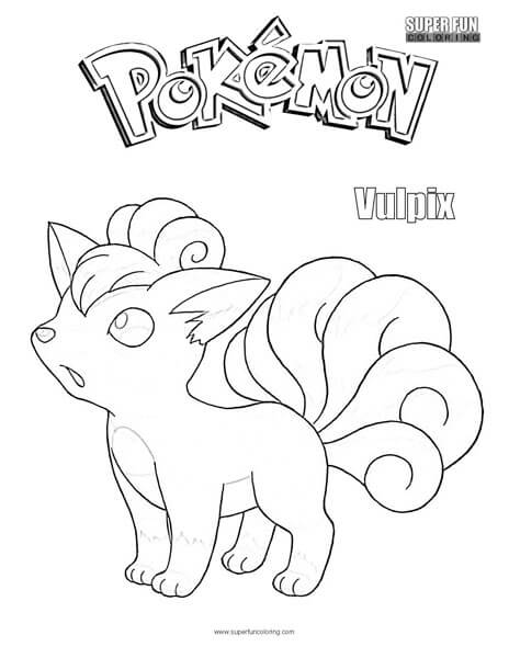 Vulpix pokemon coloring page