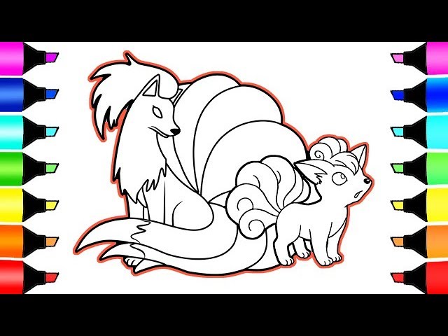 Pokemon coloring pages vulpix and ninetails i fun colouring for kids