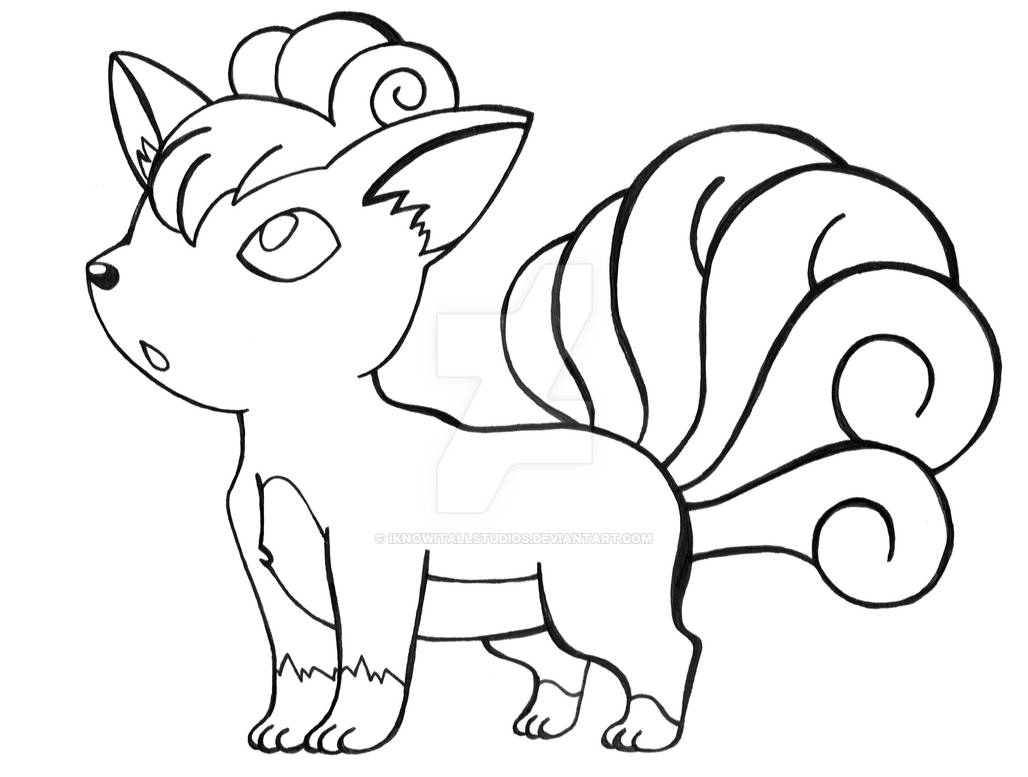 Vulpix line art by iknowitallstudios on
