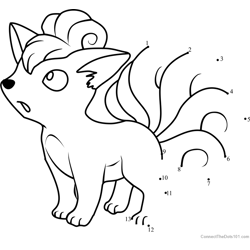 Vulpix connect the dots printable worksheets