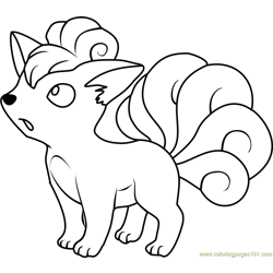 Vulpix coloring pages for kids