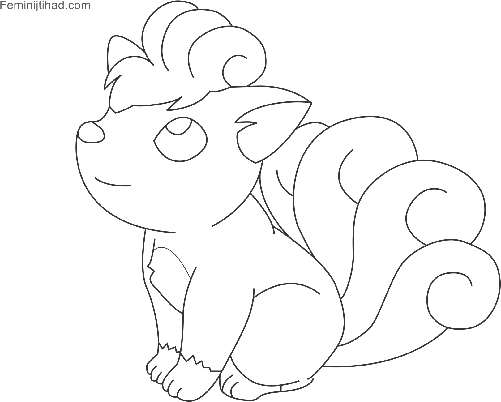 Pokemon coloring pages of vulpix