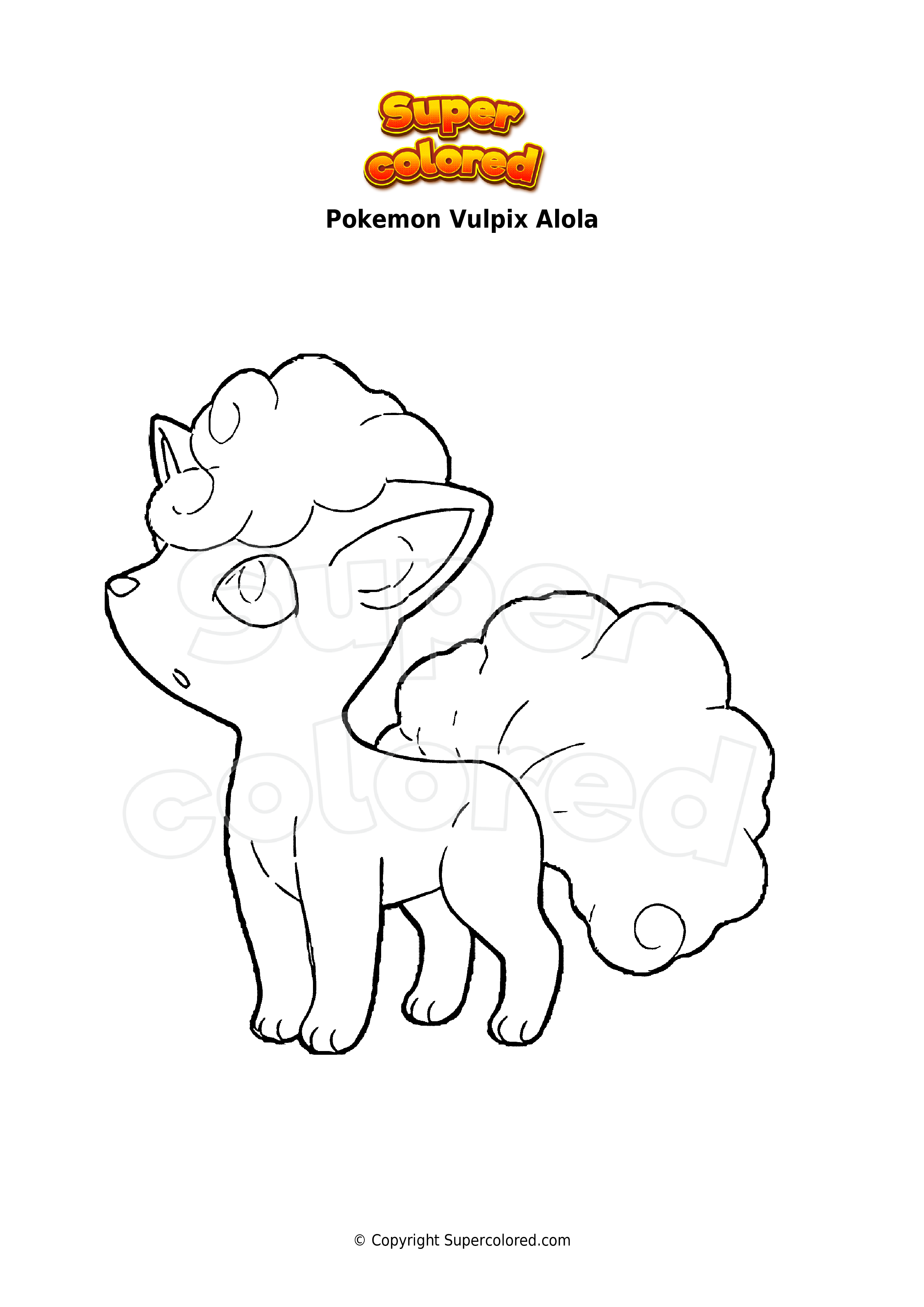 Coloring page pokemon vulpix alola