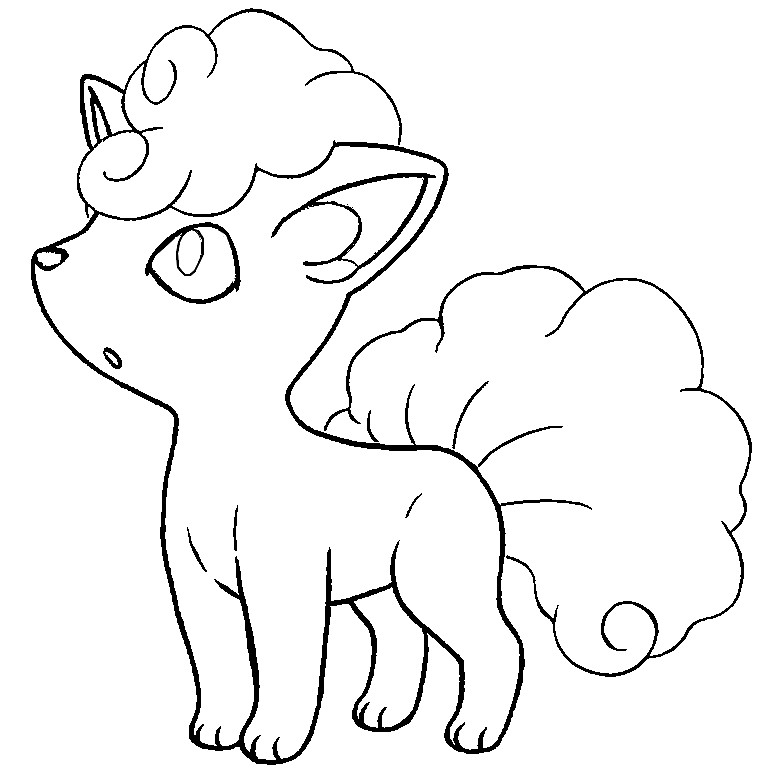 Coloring page pokãmon alola forms alolan vulpix