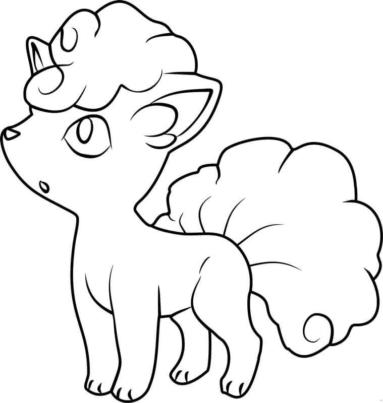 Cute alolan vulpix coloring page