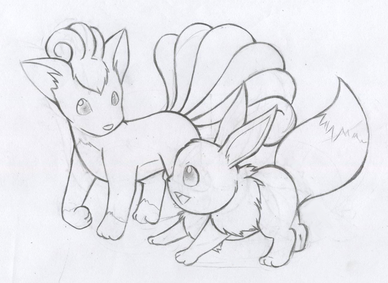 Vulpix and eevee