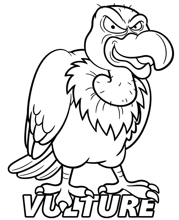 Printable vulture coloring page sheet