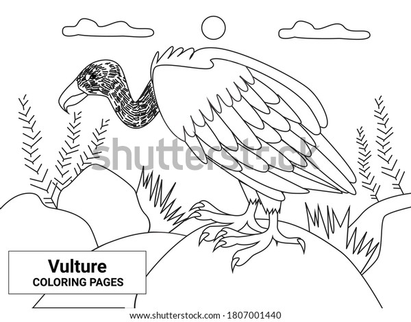 Vulture coloring pages animal coloring pageeasy stock vector royalty free