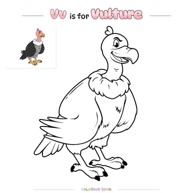 Premium vector coloring page vulture