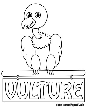 Free vulture coloring page â the tucson puppet lady