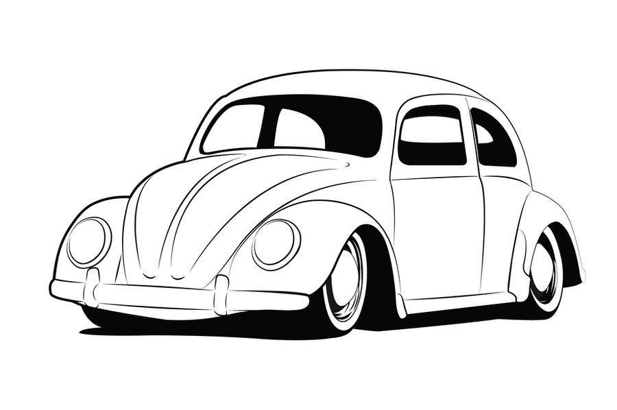 Vw beetle lineart by gaberios on