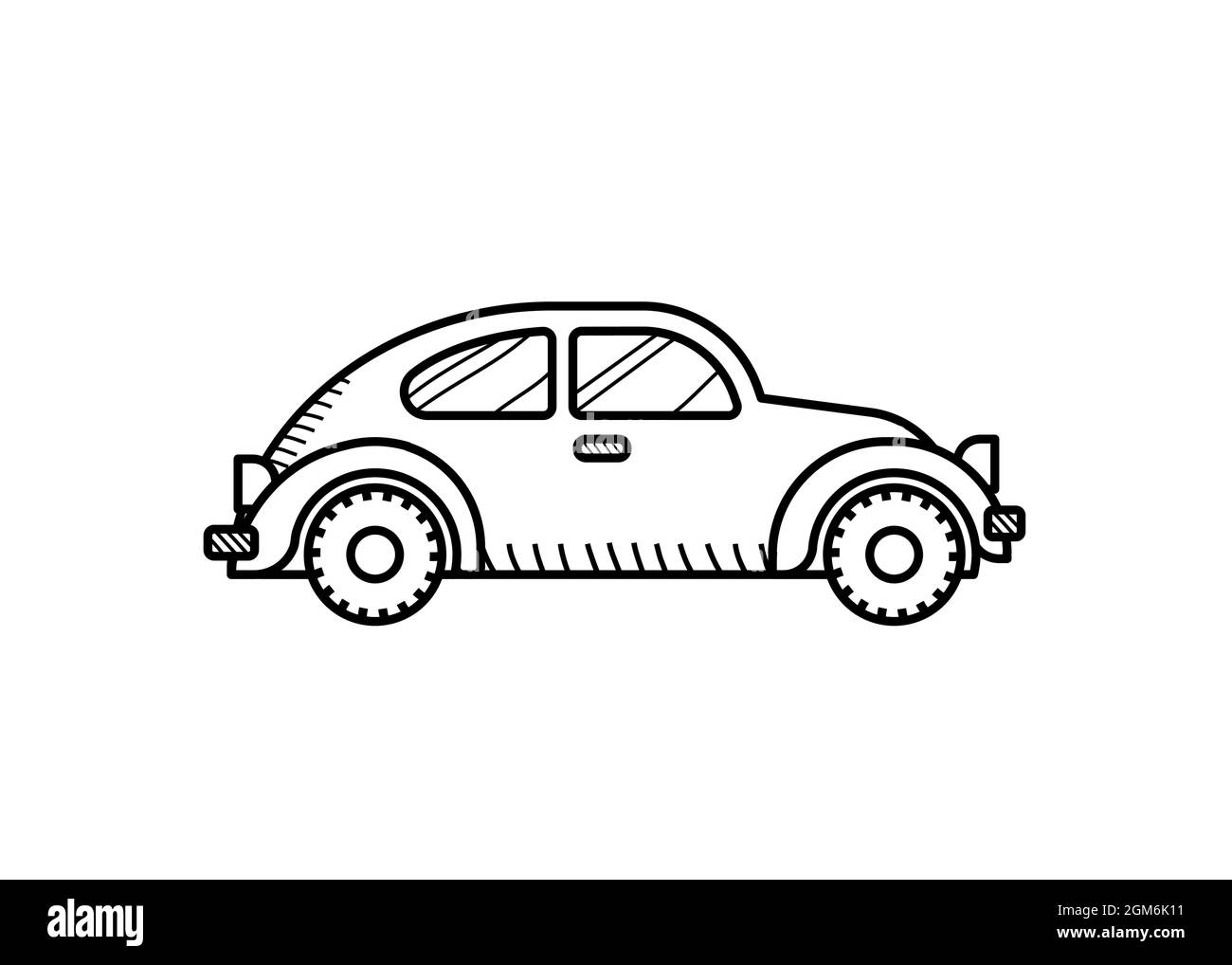 Red car coloring page for kids red beetle car stock vector image art