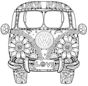 Vw bus coloring pages printable pdf