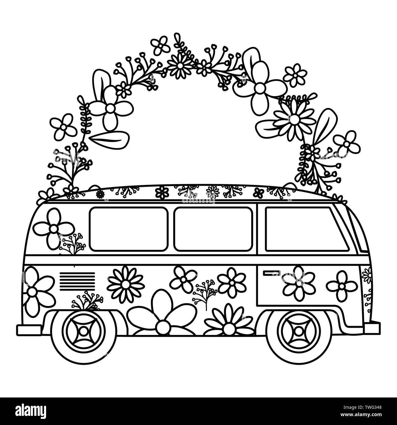 Painted bus cut out stock images pictures