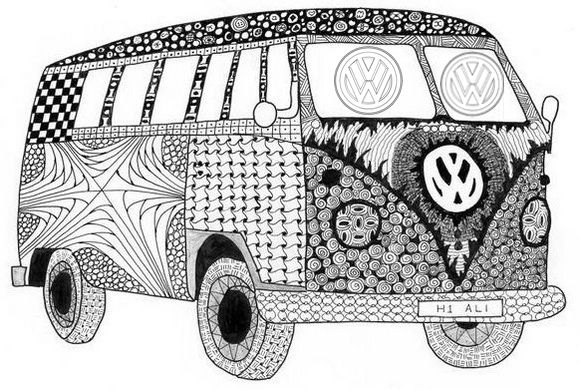 Mandala volkswagen vw coloring page for adults adult coloring pages coloring pages bear coloring pages