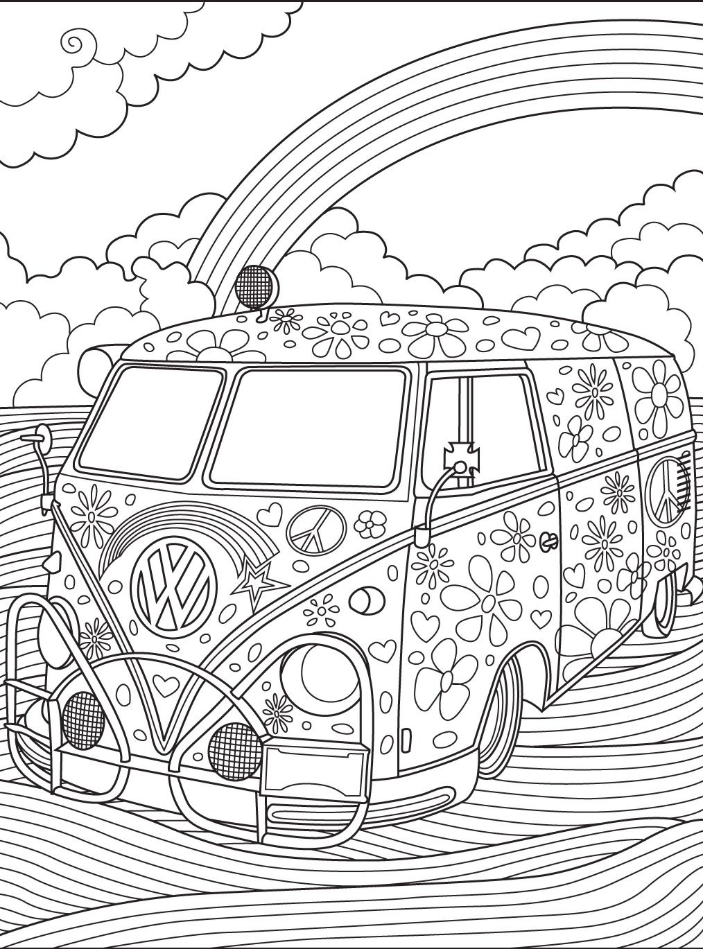 Vw kombi coloringpage colorish coloring book for adults by goodsofttech adult coloring pages free coloring pages coloring books