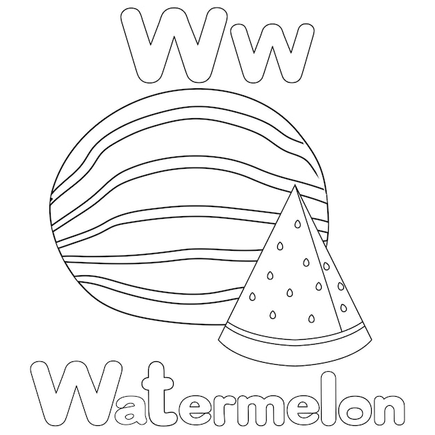 Premium vector w for watermelon