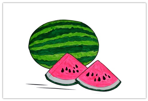 Watermelon coloring pages for kids and children learn colors â search blog now search blog
