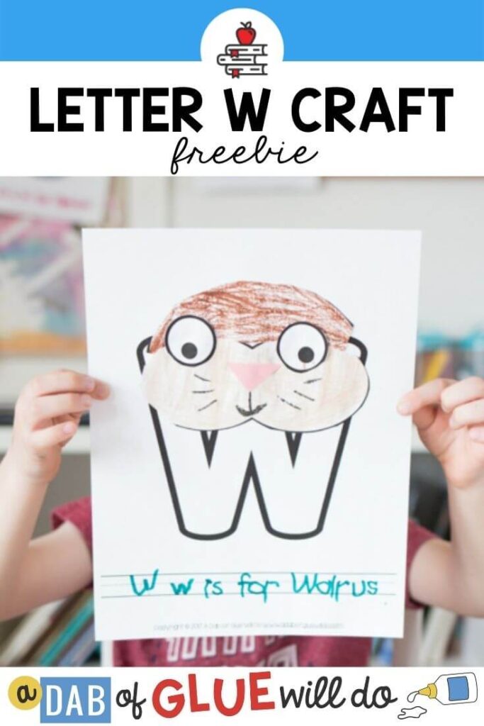 Animal alphabet w is for walrus craft