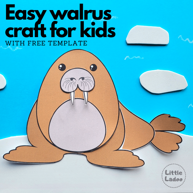 Walrus craft for kids free template