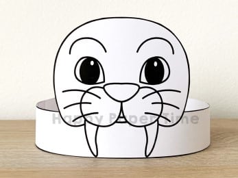 Walrus crown paper template printable