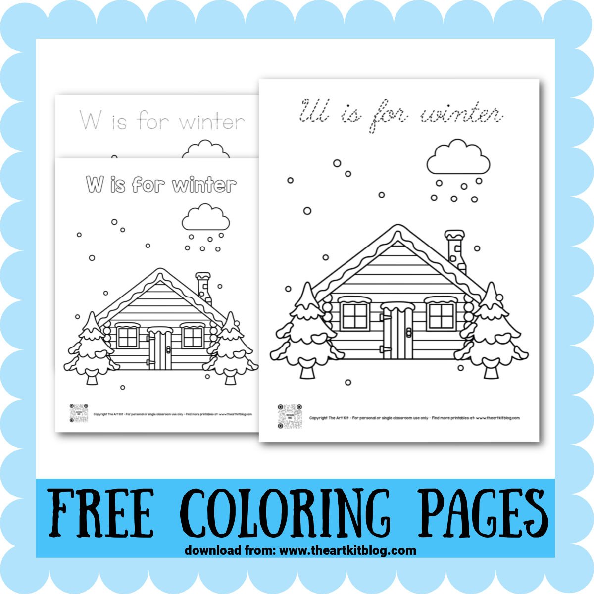 Letter w is for winter coloring pages â the art kit