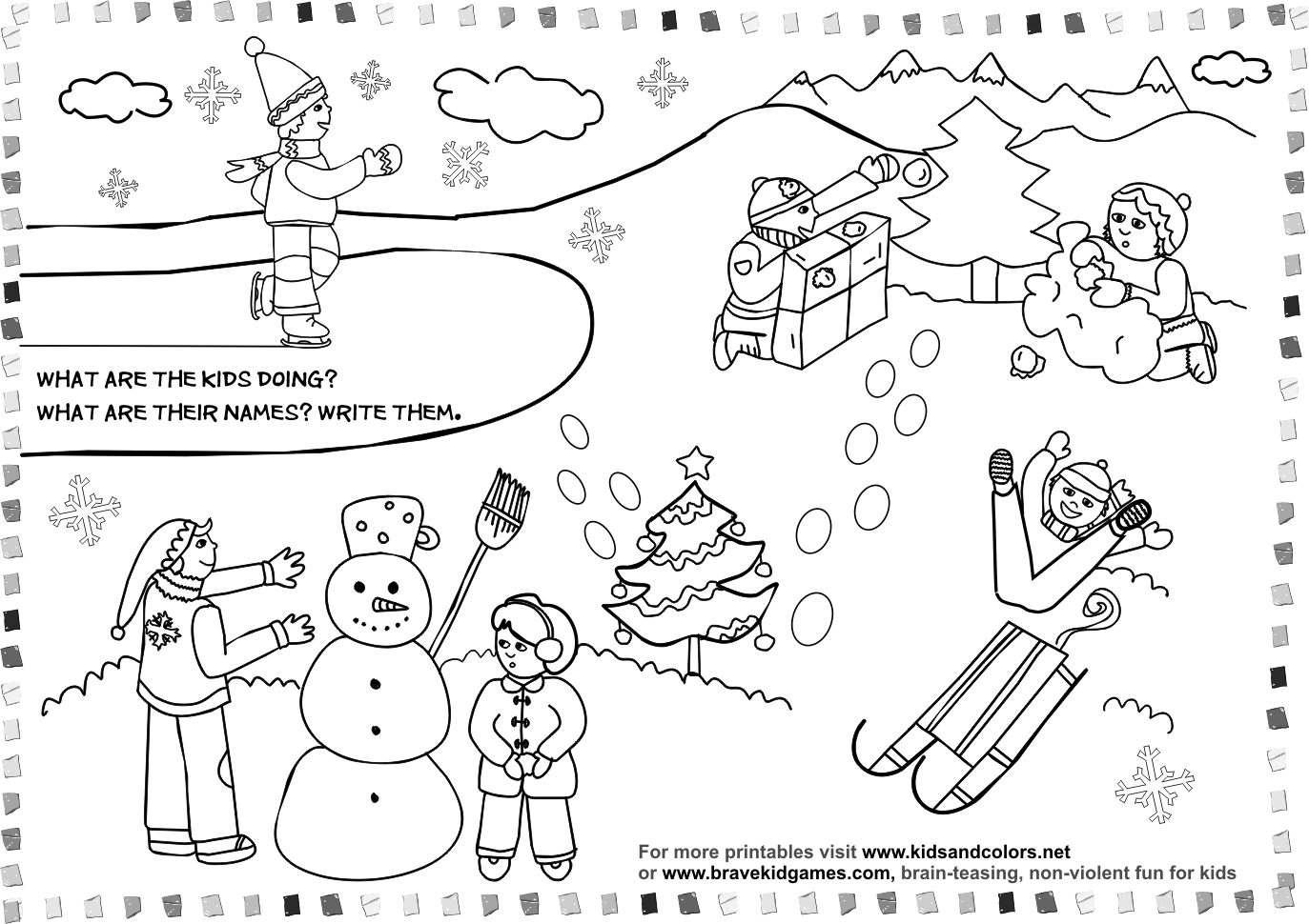 Winter season coloring pages crafts and worksheets for preschooltoddler and kindergarten