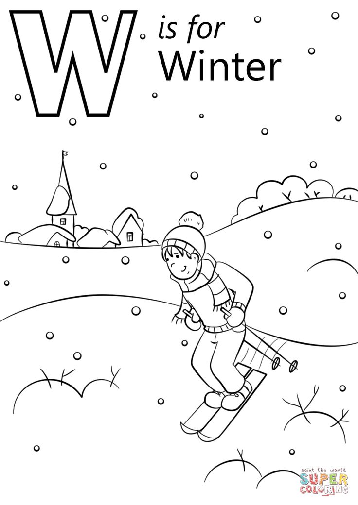 W is for winter super coloring in abc coloring pages alphabet coloring pages coloring letters