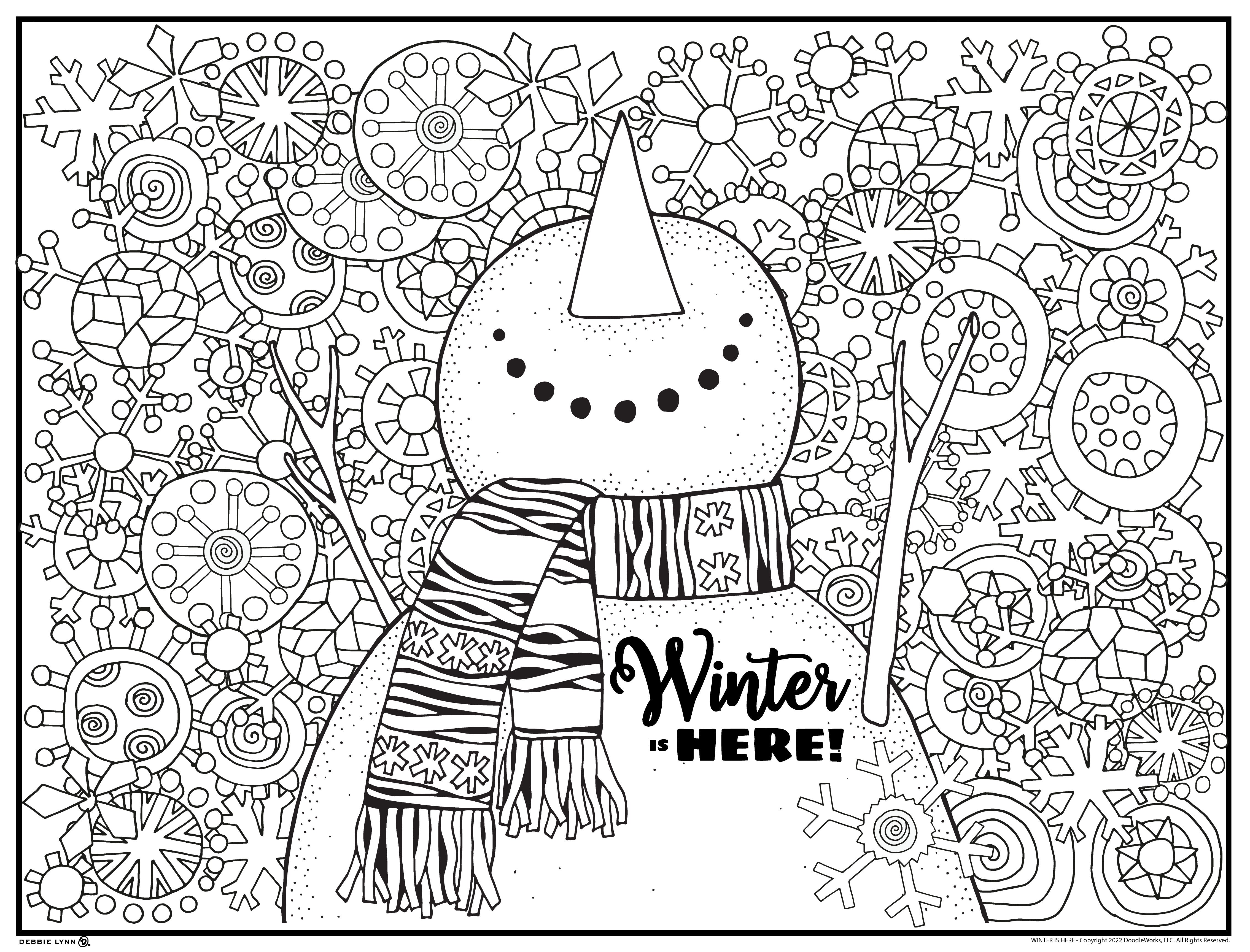 Winter is here personalized giant coloring poster x â debbie lynn