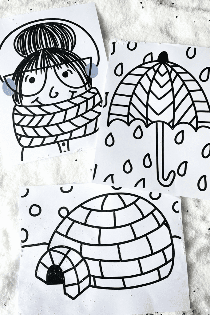 Winter coloring pages for kids