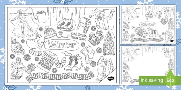 Winter doodle louring pages teacher made