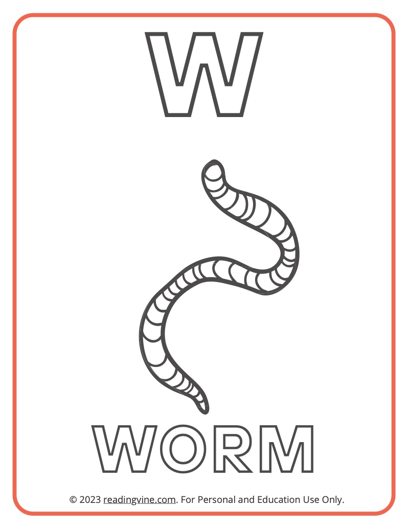 Letter w coloring pages