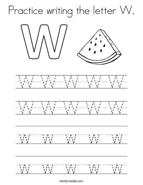 Practice writing the letter w coloring page letter w writing practice alphabet coloring pages