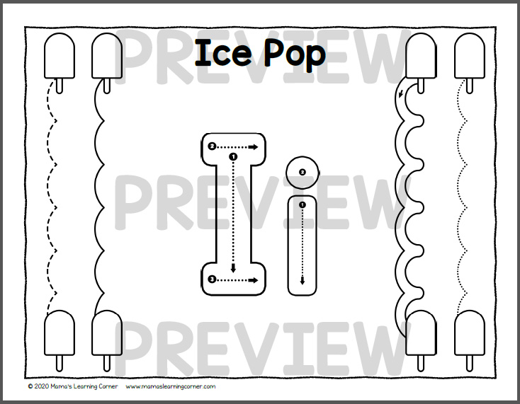 Summer tracing worksheets for preschool
