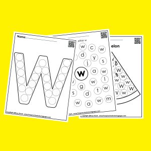Letter w dot markers free coloring pages