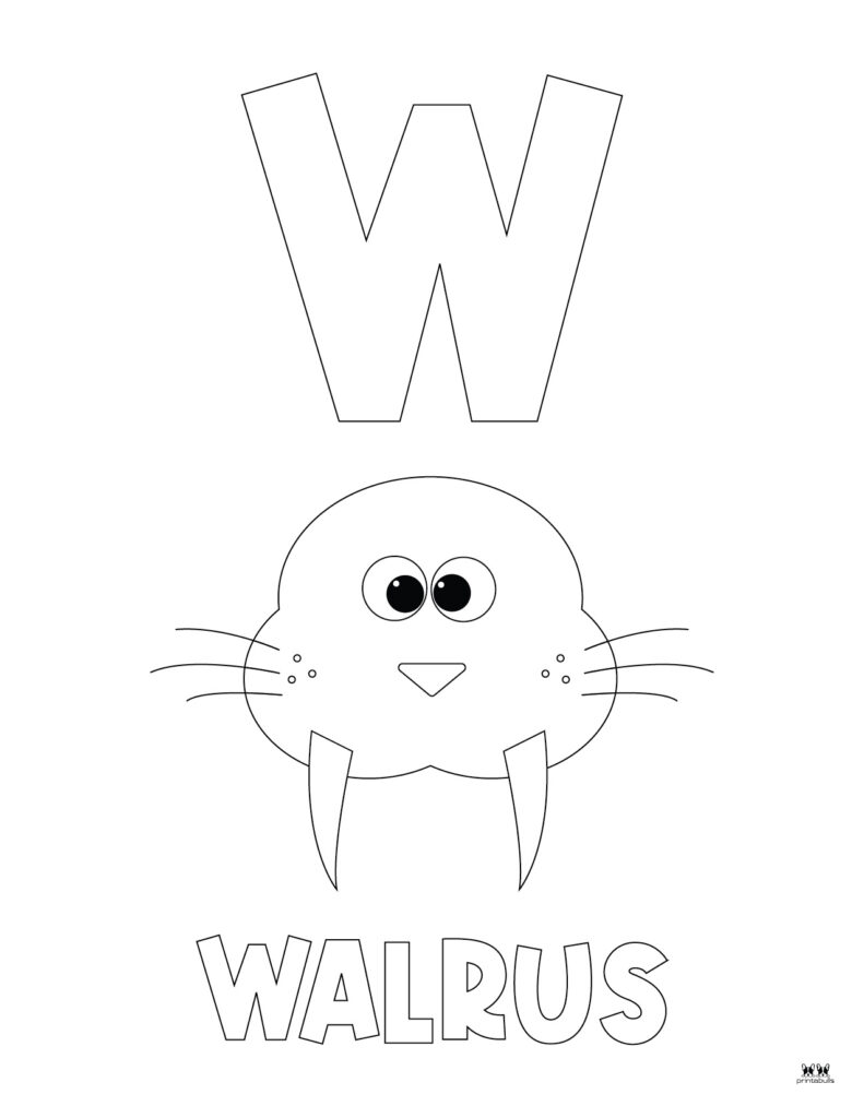 Letter w coloring pages