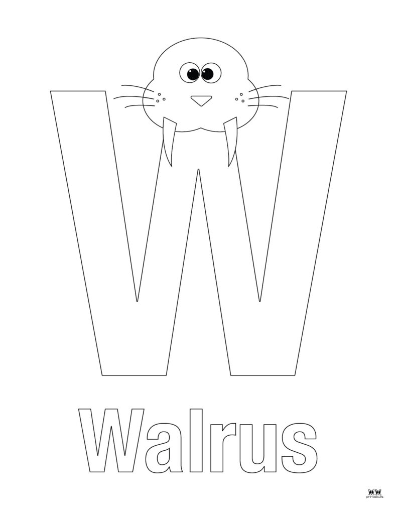 Letter w coloring pages