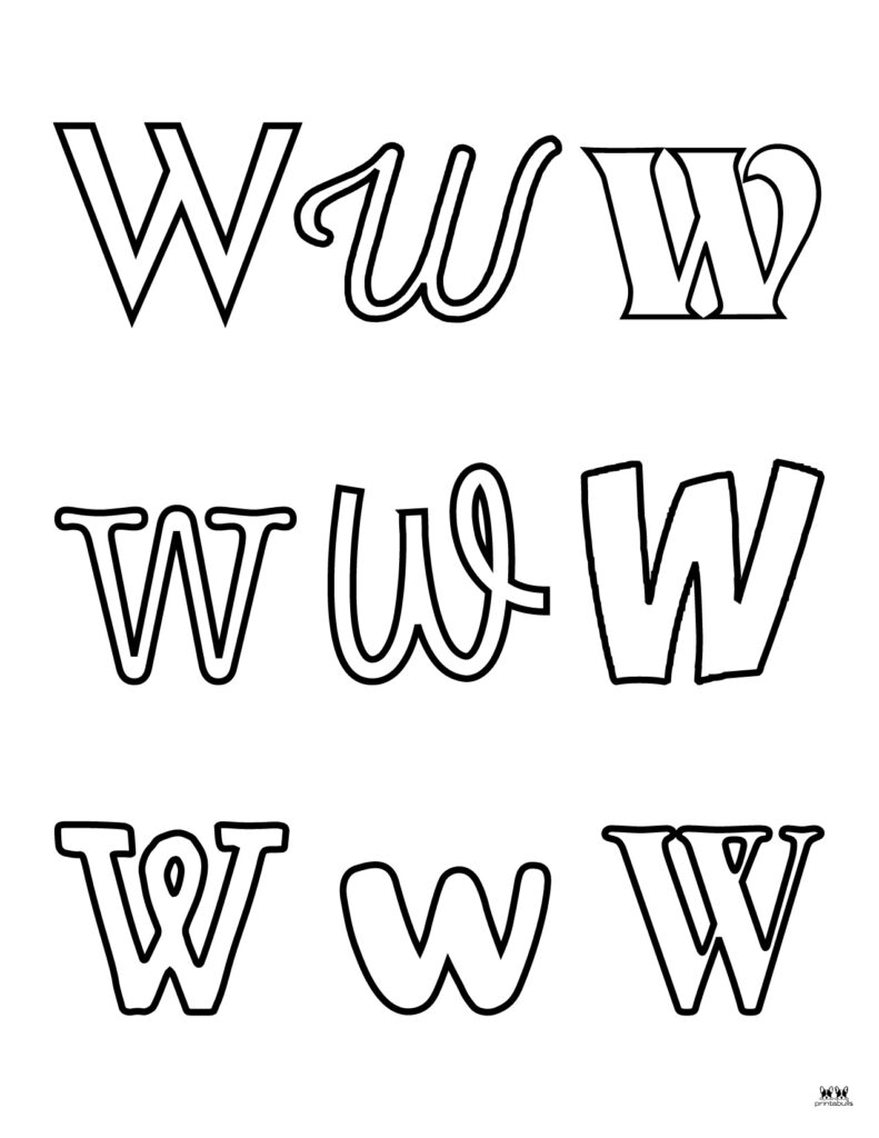 Letter w worksheets