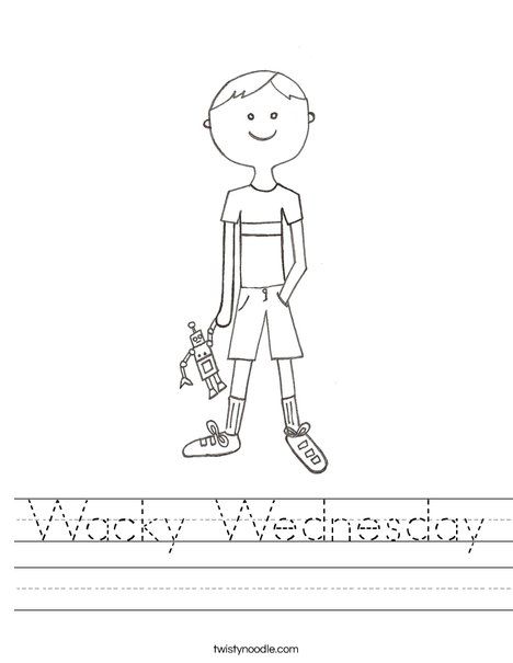 Wacky wednesday worksheet wacky wednesday wacky holiday lettering