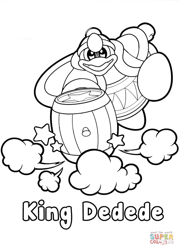 Kirby king dedede coloring page free printable coloring pages