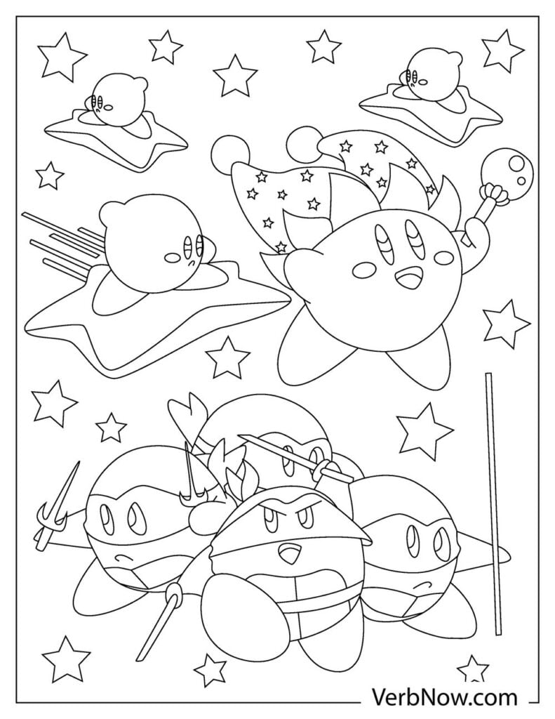 Free kirby coloring pages book for download printable pdf