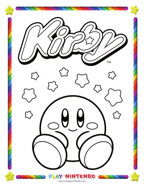 Nintendo releases special coloring pages for kirbys th anniversary