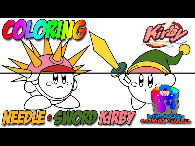 Coloring kirby sword kirby and needle kirby