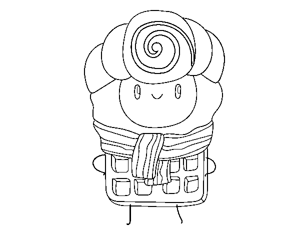 Super waffle coloring page