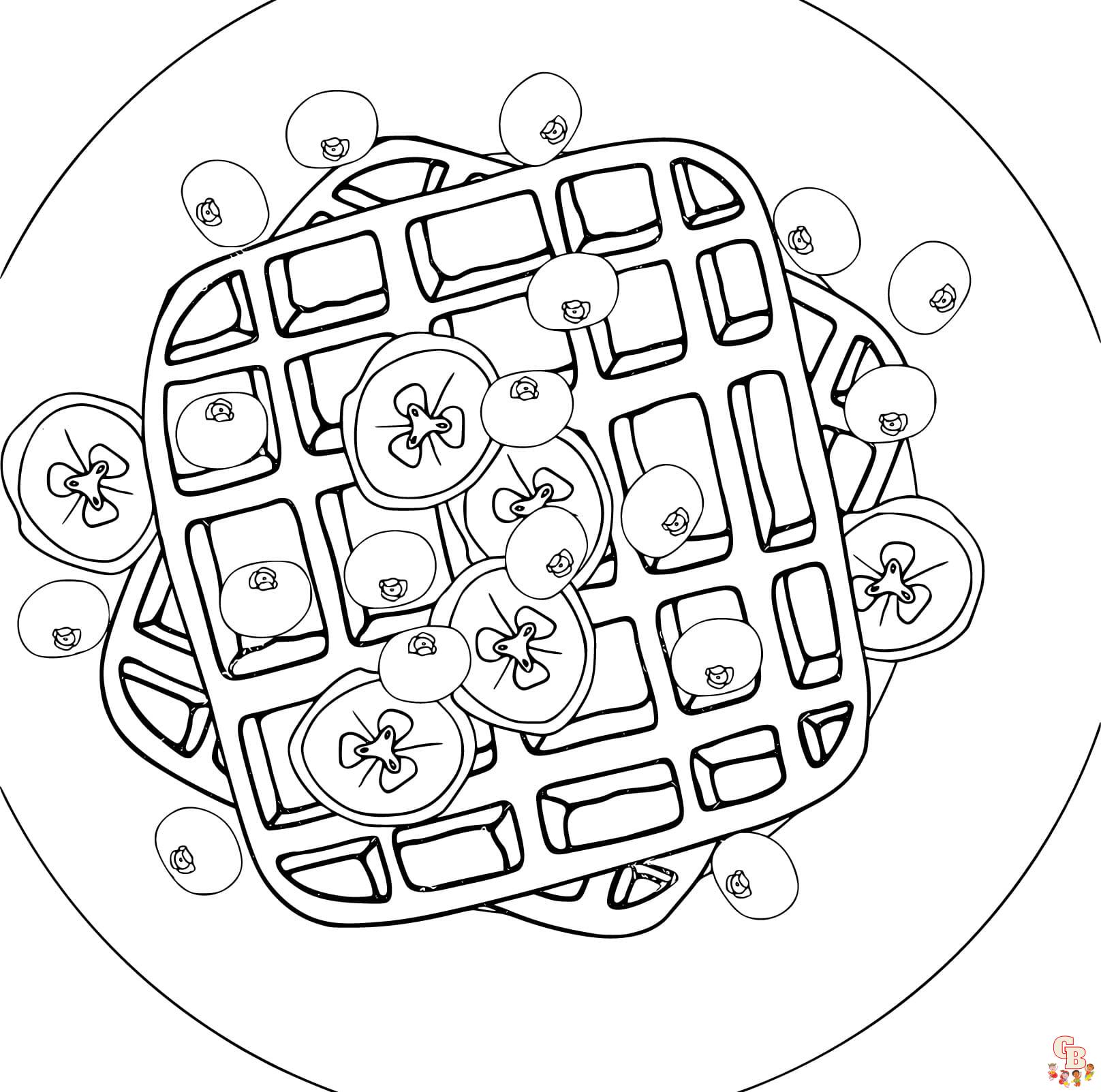 Printable waffle coloring pages free for kids and adults