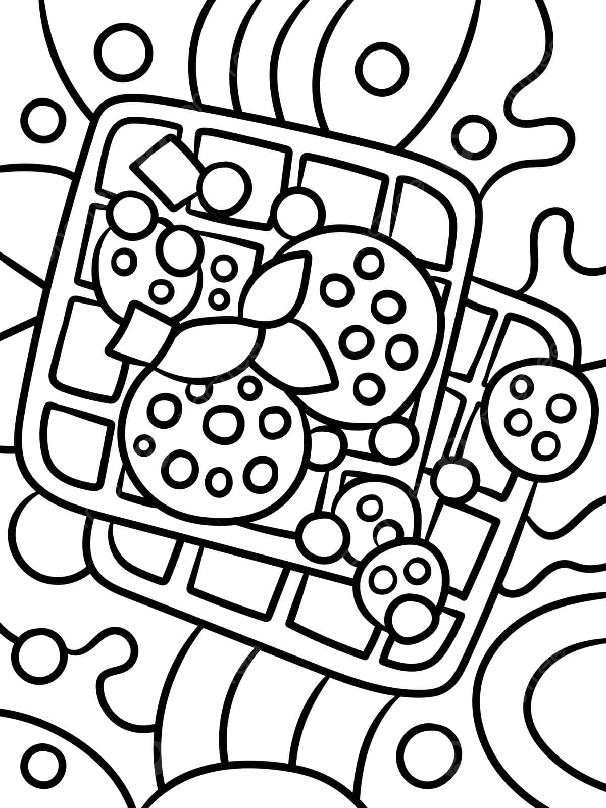 Waffle sweet food coloring page for kids tasty graphic outline vector food drawing ring drawing kid drawing png and vector with transparent background for free download